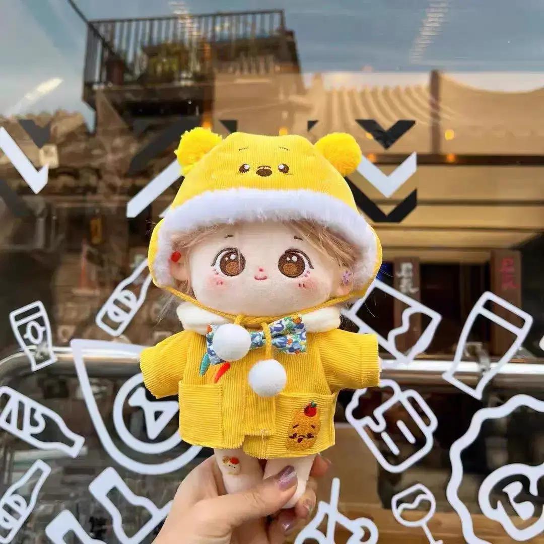 곰돌이 푸우 15cm / 20cm 솜인형 옷 모자 목걸이 세트