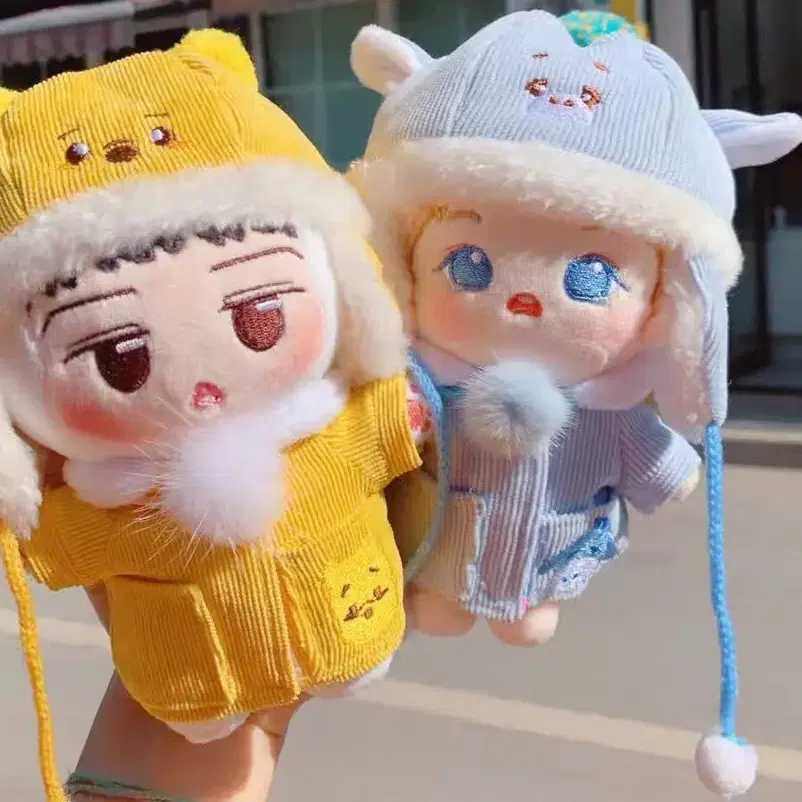 곰돌이 푸우 15cm / 20cm 솜인형 옷 모자 목걸이 세트