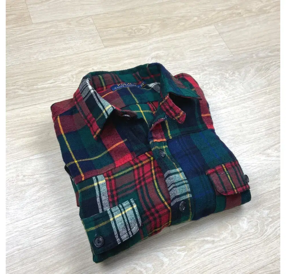 [S-grade, clS] Polo Ralph Lauren Tartan Check Flannel Padded Patchwork Shirt