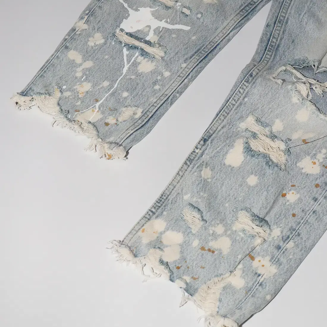 ZARA Loose Cropped Destroyed Denim