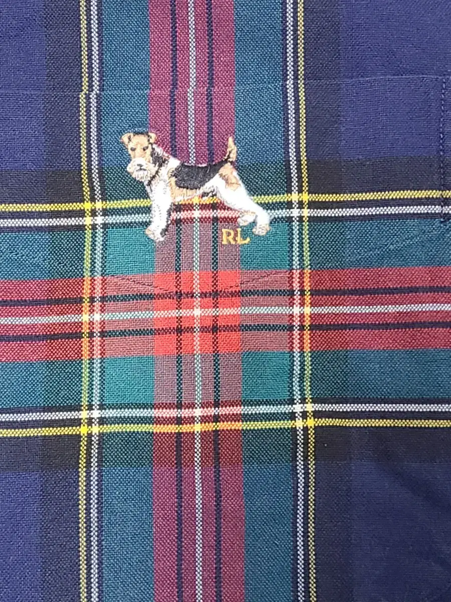 OLD POLO Polo Dog Embroidered Tartan Check Oxford Shirt