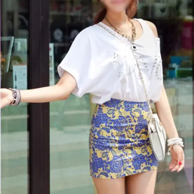 Yellow bloo Mini Skirt Size S