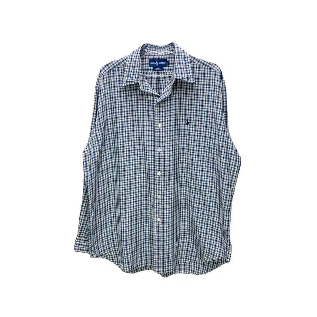 Men's Polo Ralph Lauren Long-sleeved checked shirt ivory-bloo L