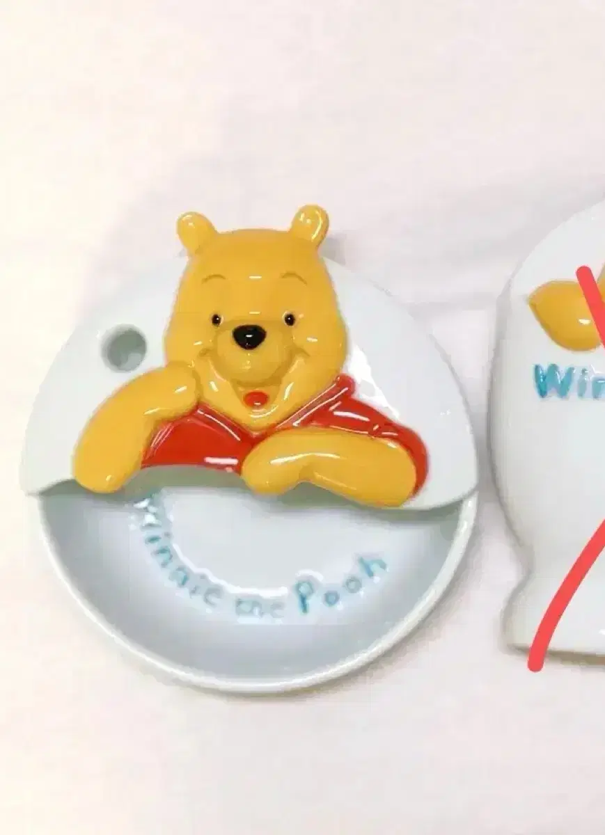 (Rare) Pooh Porcelain Ladle Rest Cutlery Set