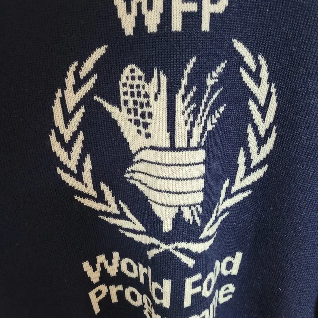 발렌시아가 네이비 WFP 로고 오버핏 니트 S