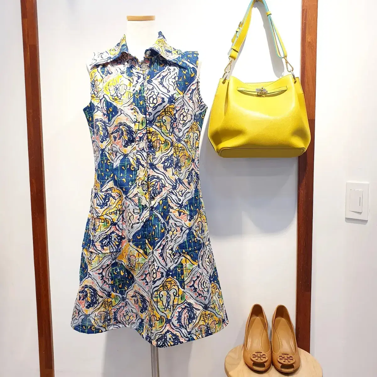 Colorful print sleeveless ONEPIECE /66