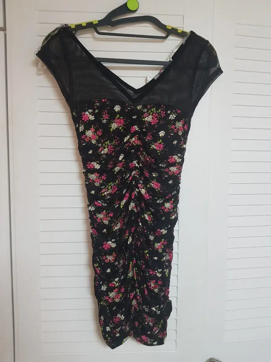 Flower draped imported tight jersey ONEPIECE