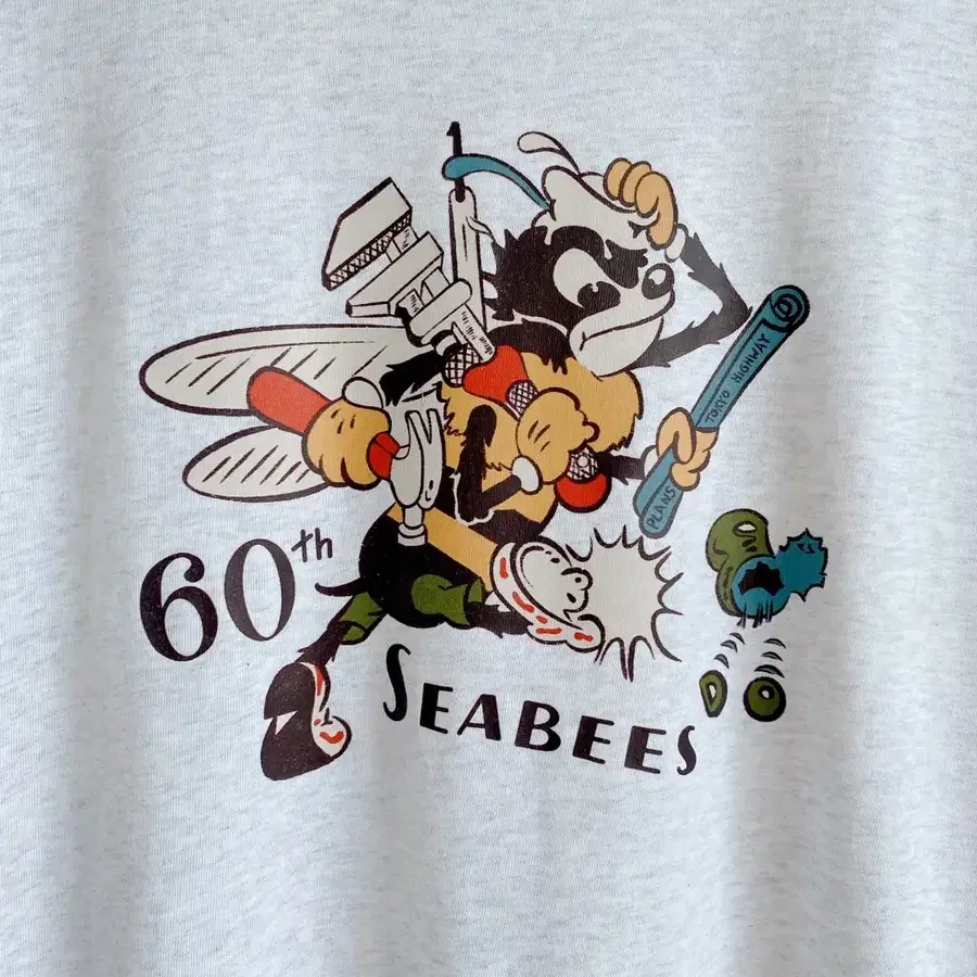 미국 미군 미해군 60th SEABEES 밀리터리 빈티지 반팔 티셔츠