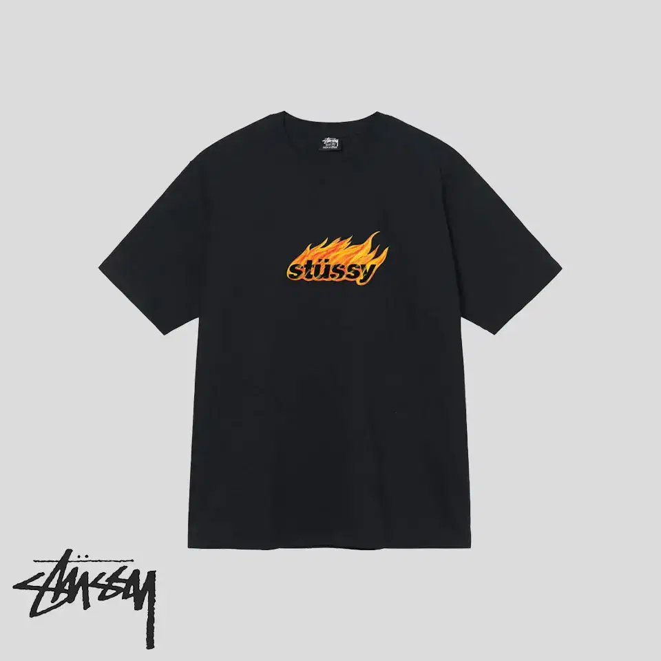 Stussy Black Flame Tee FLAME TEE BLACK