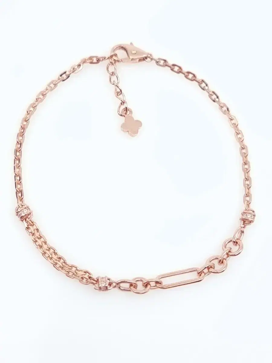 14K Simple Clip Bracelet (Pink Gold)