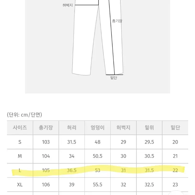 육육걸즈 바지 L사이즈