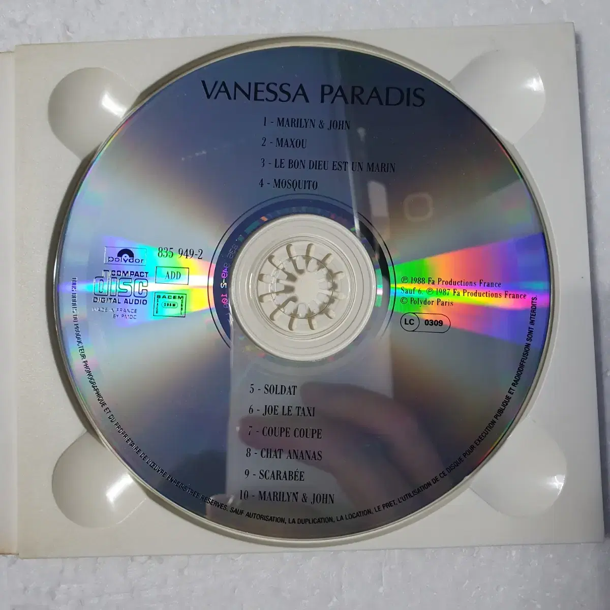 바네사파라디 Vanessa Paradis M&J 샹송 프랑스 CD 중고