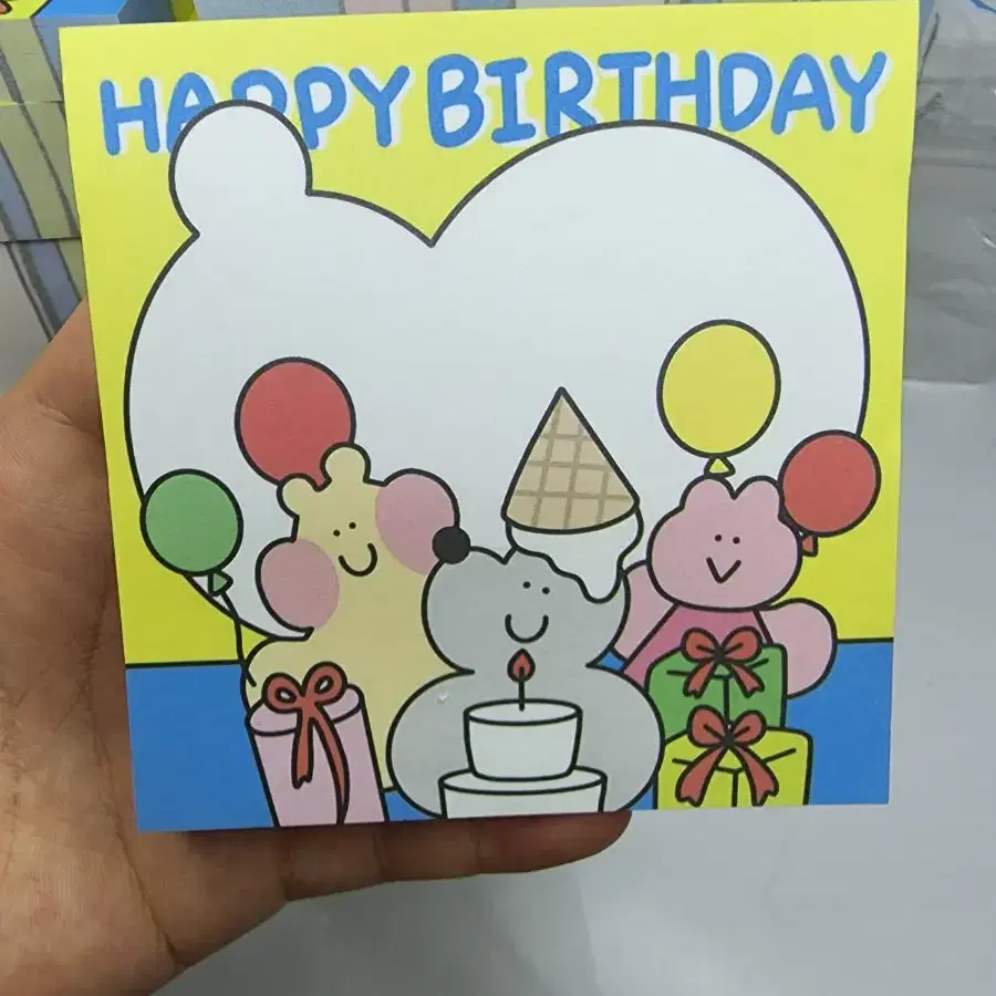 포용계/떡메모지/3배랜박)흑임자와친구들생일파티 떡메모지