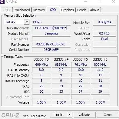 삼성전자 DDR3 1600(8GB) X 2EA 16G