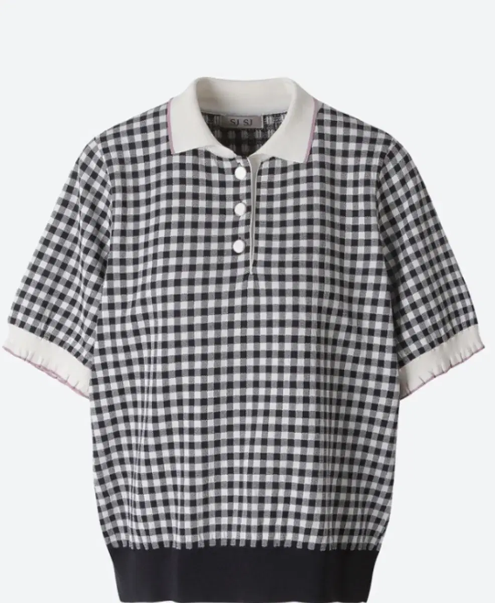 [Set sell] New Sjsj Check Collar Knit Top, Panel Check Banding Skirt