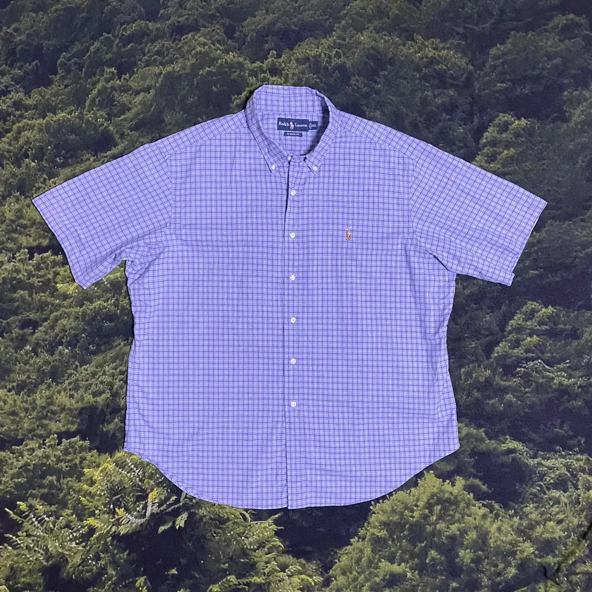 Polo Check Shirt Sky Blue Custom Fit XXL Big Size