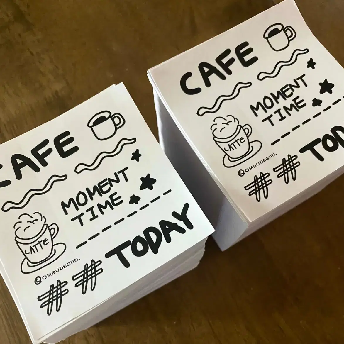 CAFE TODAY 드로잉스티커 다꾸용품 다꾸스티커 7장 사각스티커 인스