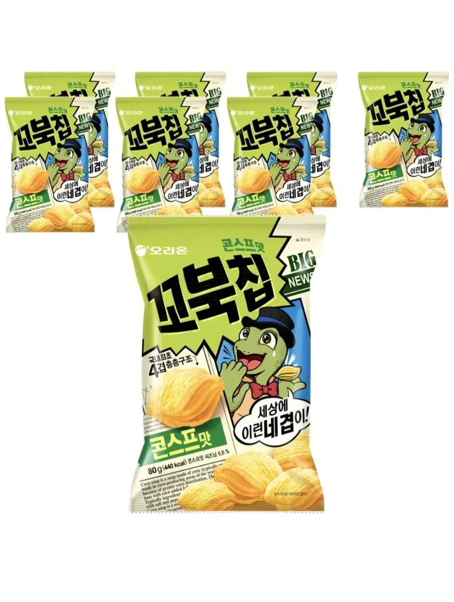 꼬북칩 콘스프맛 80g 4봉 과자 오리온 꼬북칩콘스프