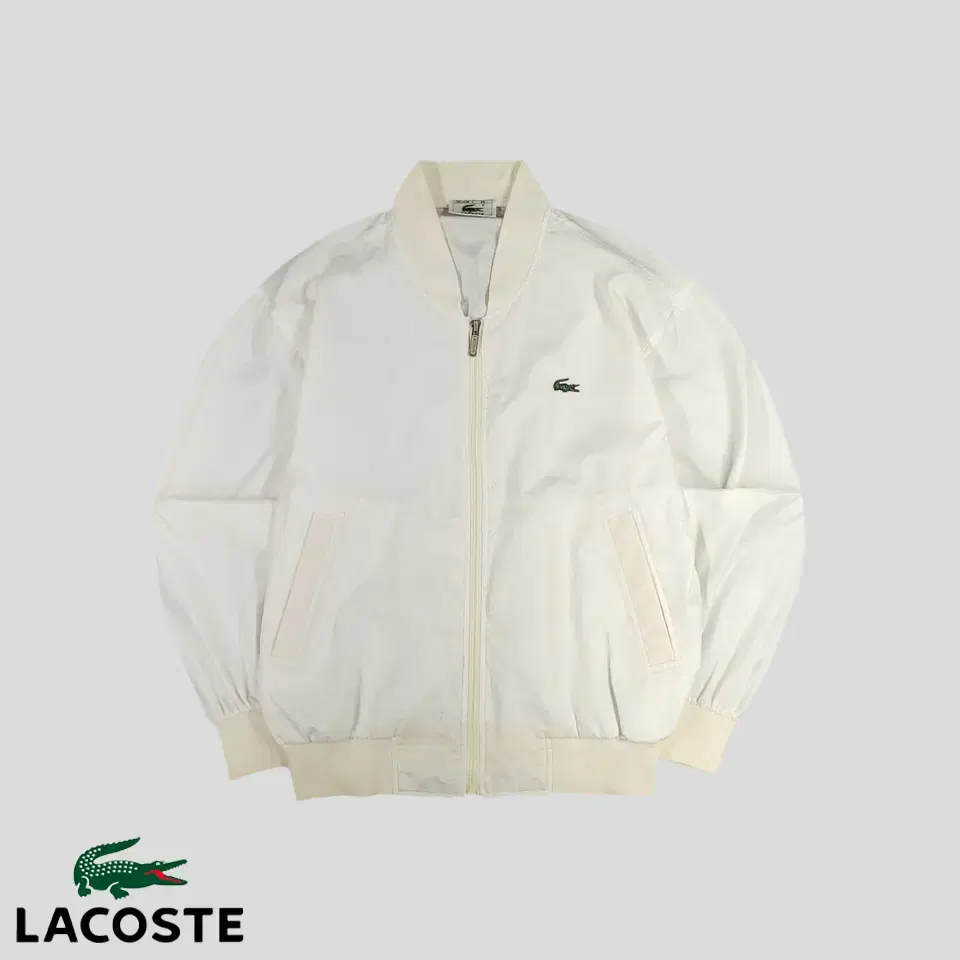 Lacoste West Light 90s White Croc Patch Woven Bloo Lightweight Windbreaker L