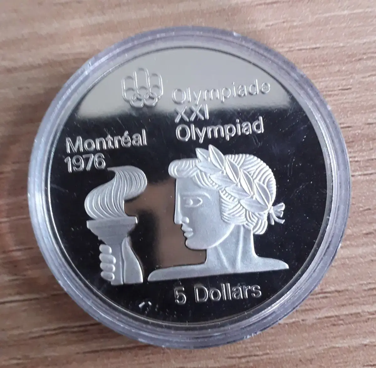 1974 Kenya Montreal Olympic proof silver $5 Elizabeth II