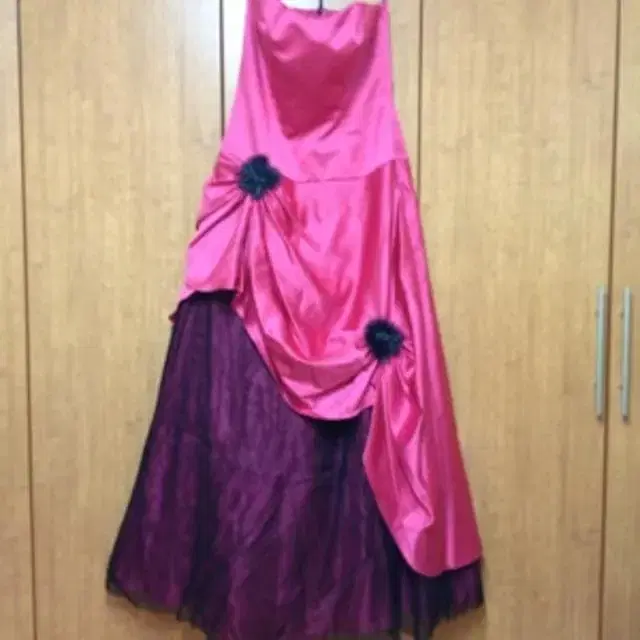 A dress in deep reddish pink