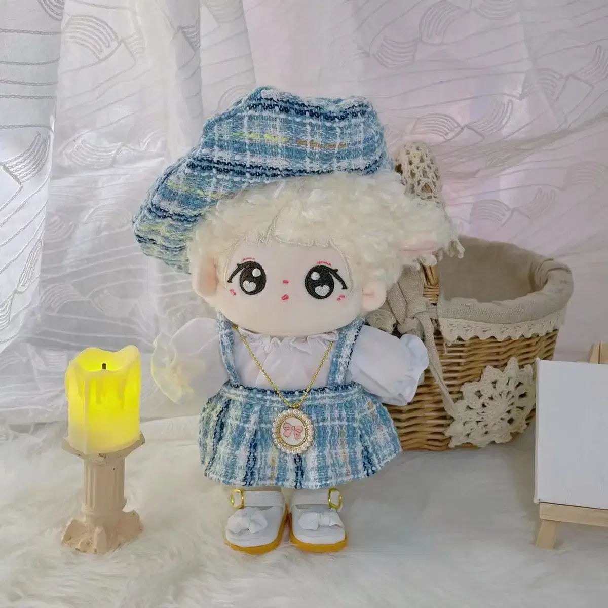 10cm / 15cm / 20cm 솜인형 모자 옷 4종 세트