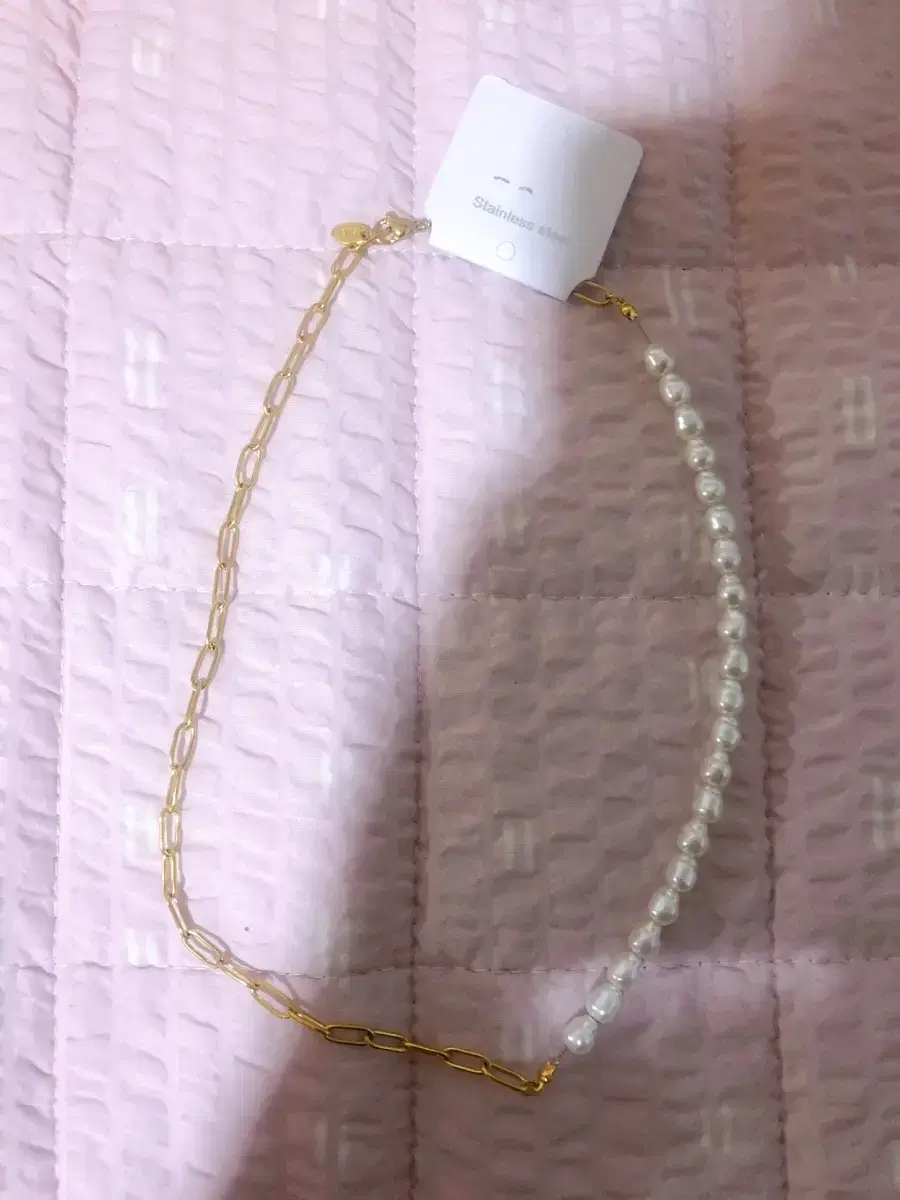 Surgical Gold Pearl Necklace