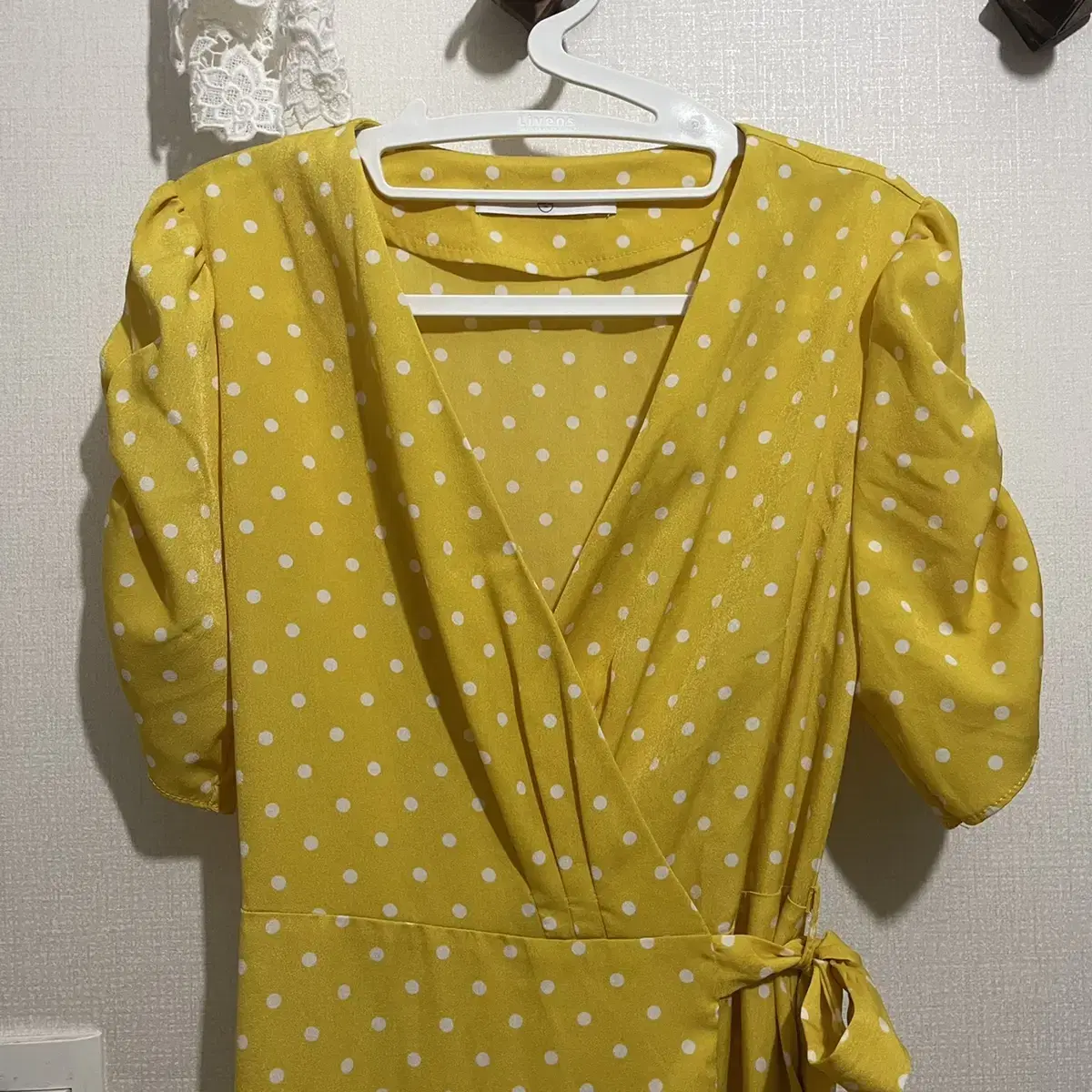 vintage antique frill polka dot waistband wrap onepiece