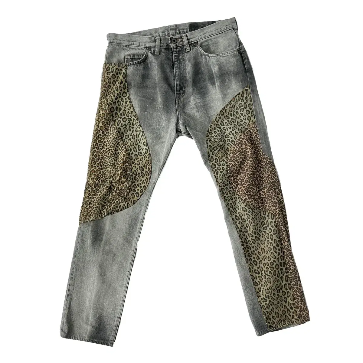 Capital Leopard Reworked Gray Jeans