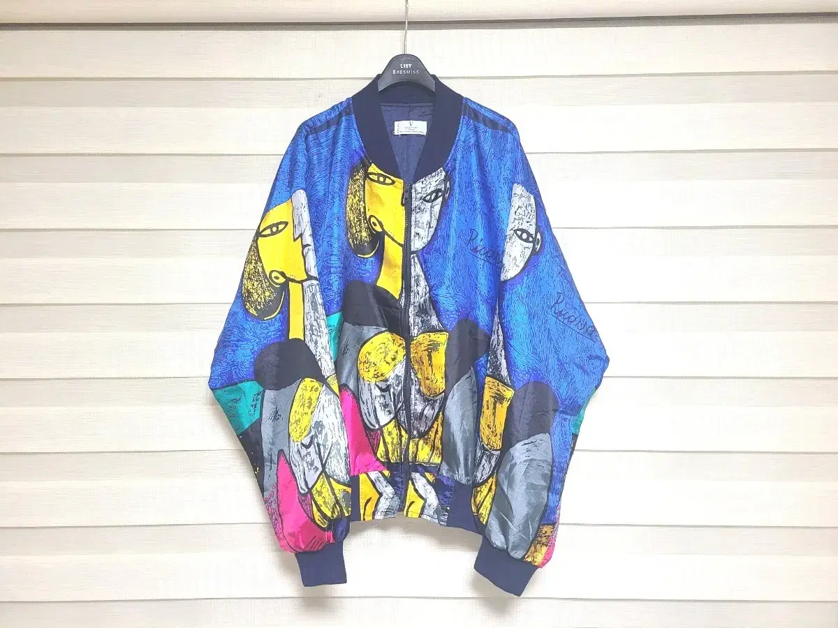 Picasso Printed Satin Bomber Jacket