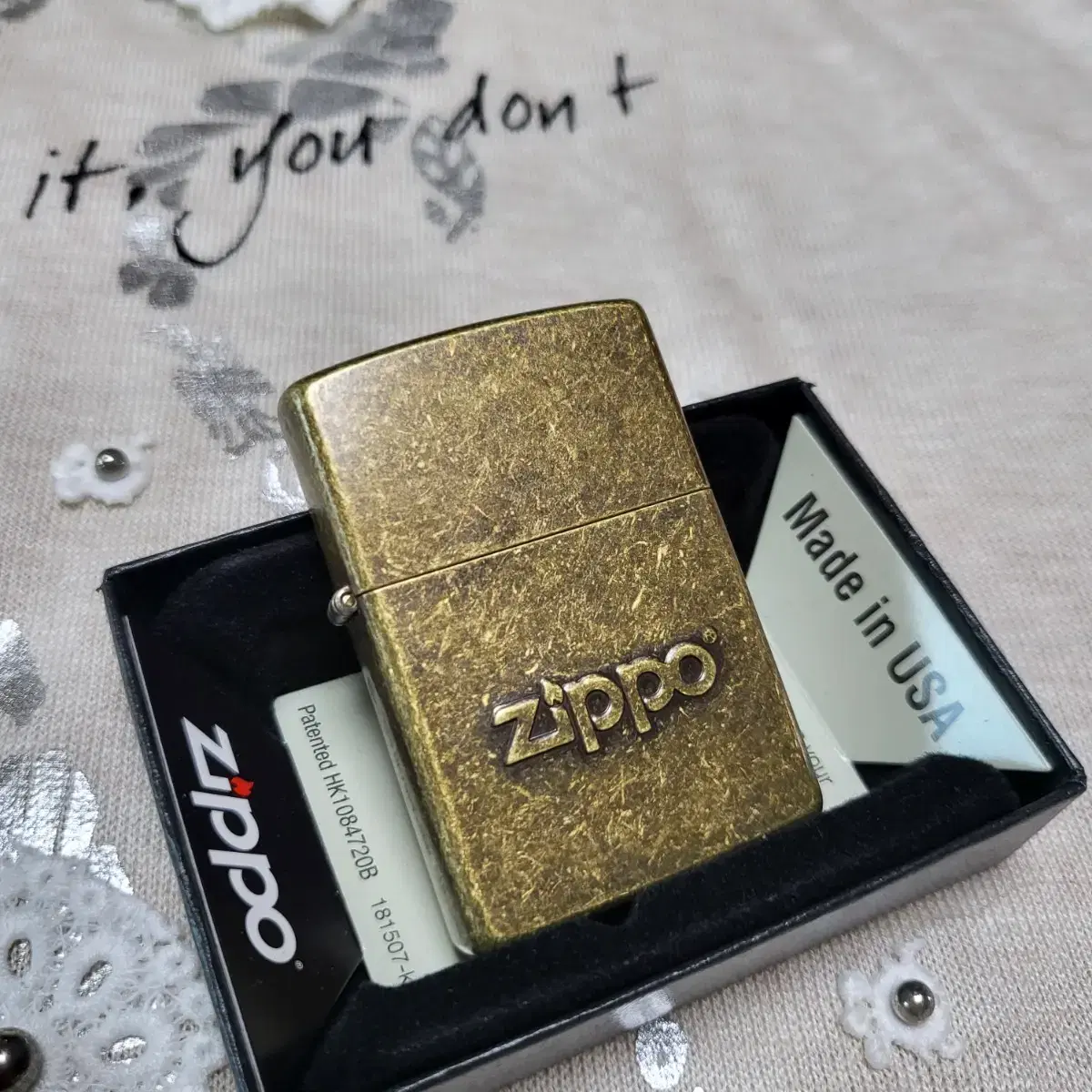 정품 28994 ZIPPO STAMP ANTIQUE BR 새 지포라이터