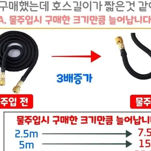 고압분사기 워터건 베란다분사기 물호스 물호수 7.5m세트