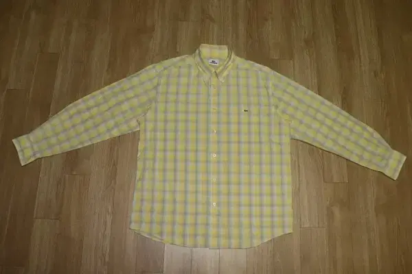 (100) Lacoste/Yellow Gray Check Shirt