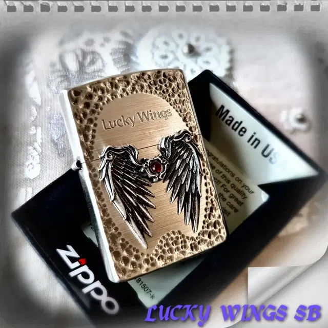 재가공 정품 LUCKY WINGS SB 미개봉 새 지포라이터