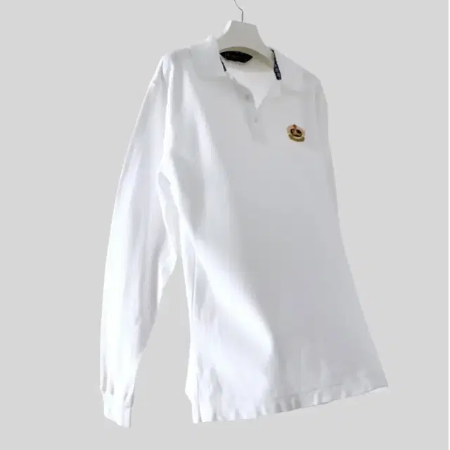 BURBERRY white collar logo long-sleeved