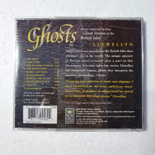 루엘린 Llewellyn Ghosts 명상 요가 CD 중고