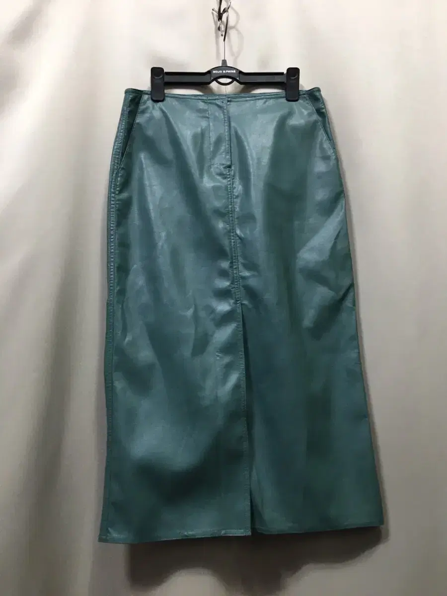 Unused) N799 Hanseom the cashmere leather long skirt.