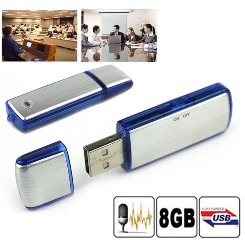 NEW 파랑색 8GB USB 메모리 미니 녹음기 보급형 디지털 150시간