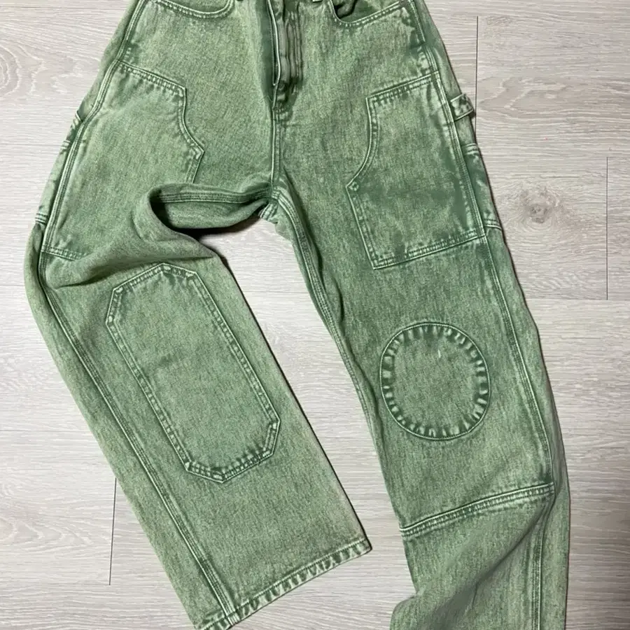 앤더슨벨 바지 OVER-DYED BAUHAUS PATCH PANTS