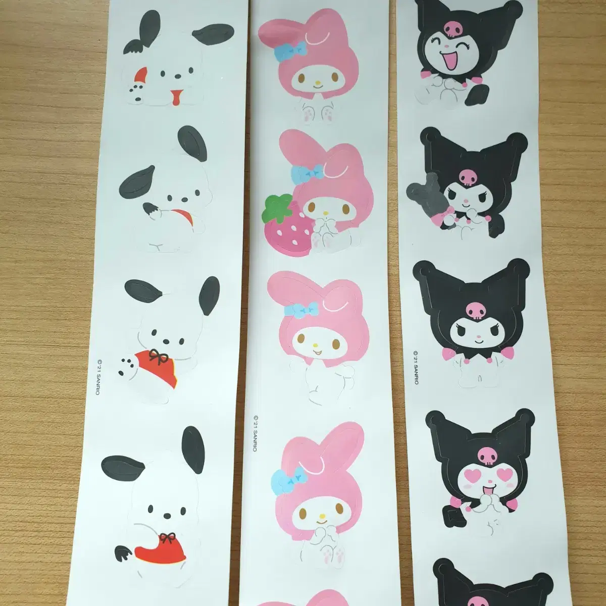 San Rio Rolled Stickers Small Buns Mimelody, Kuromi, Pochaco