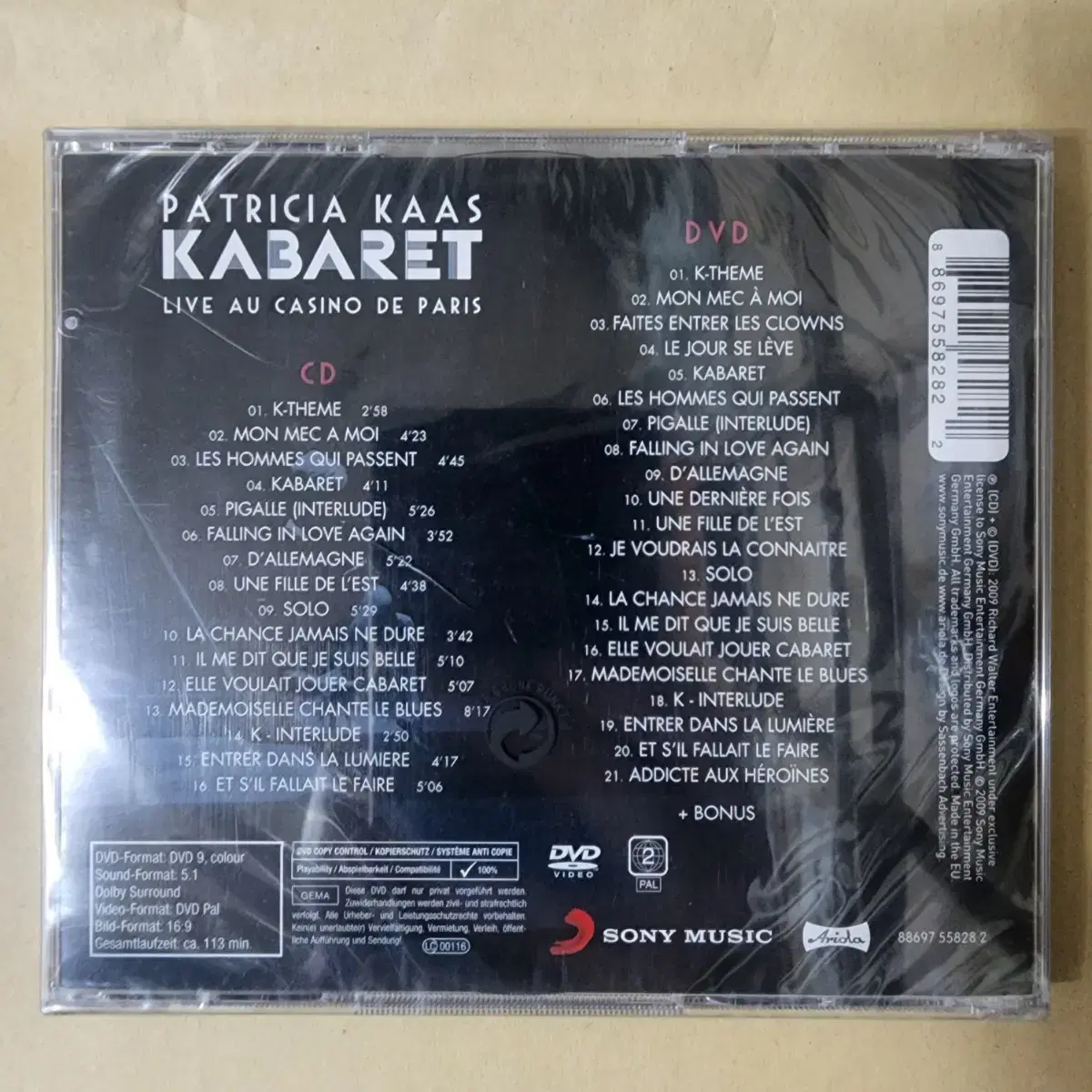 Patricia Kaas 파트리샤 카스 라이브 DVD 미개봉