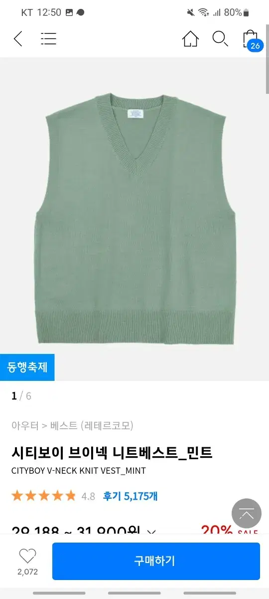 Letercomo Cityboy V-Neck Knit Vest Mint