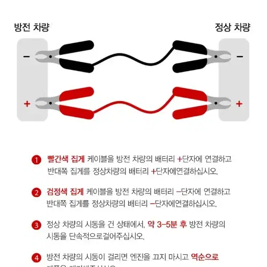 [무료배송]자동차방전 차퍼짐 2000AMP케이블 파워배터리 점프선3.7m