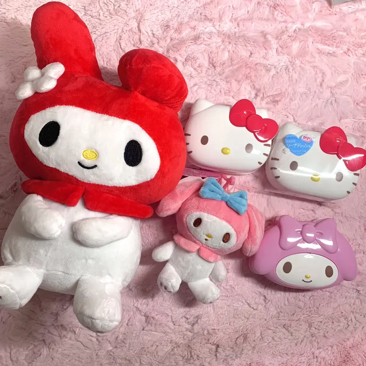 Daiso Sanrio My Melody Hello Kitty Soap Bar doll Bag keyring WTS