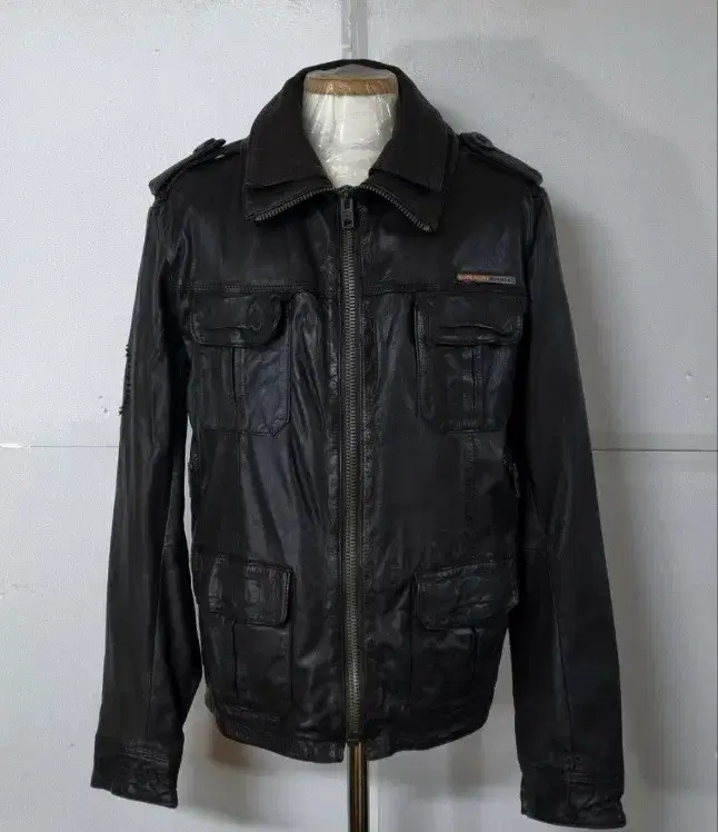 100) SUPERDRY Premium Beckham Leather Jacket