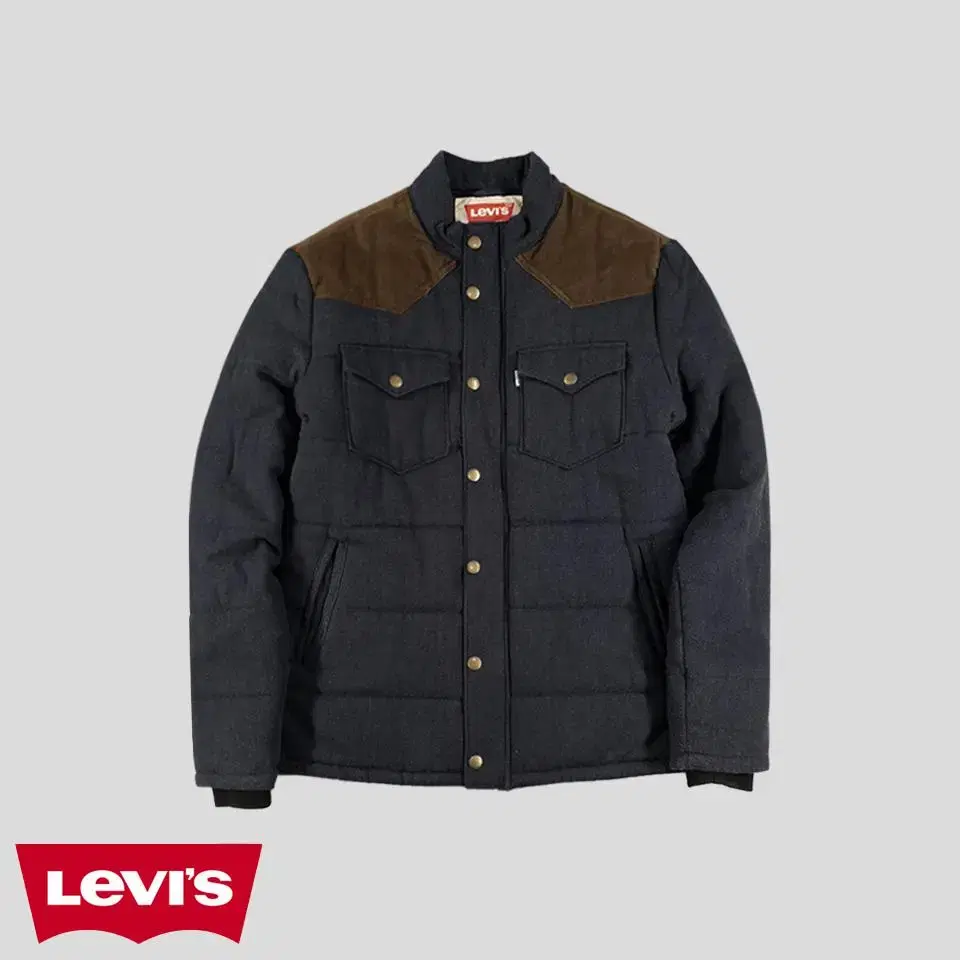 Levi's Dark Gray Whitetab Fourpocket Corduroy Golden Patch Western Padded Dot