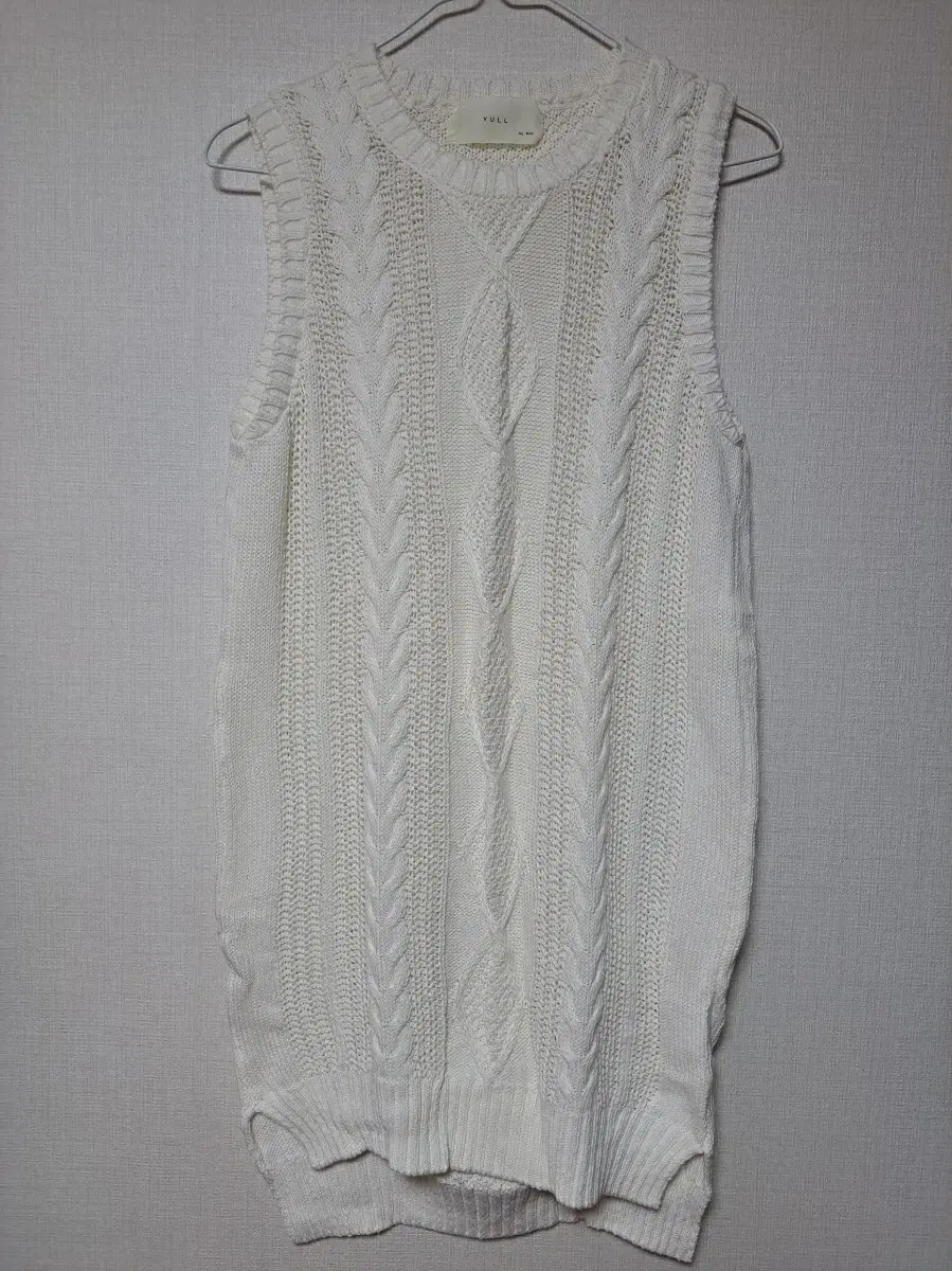 New Products Long Knit Vest Long Vest White Mustard