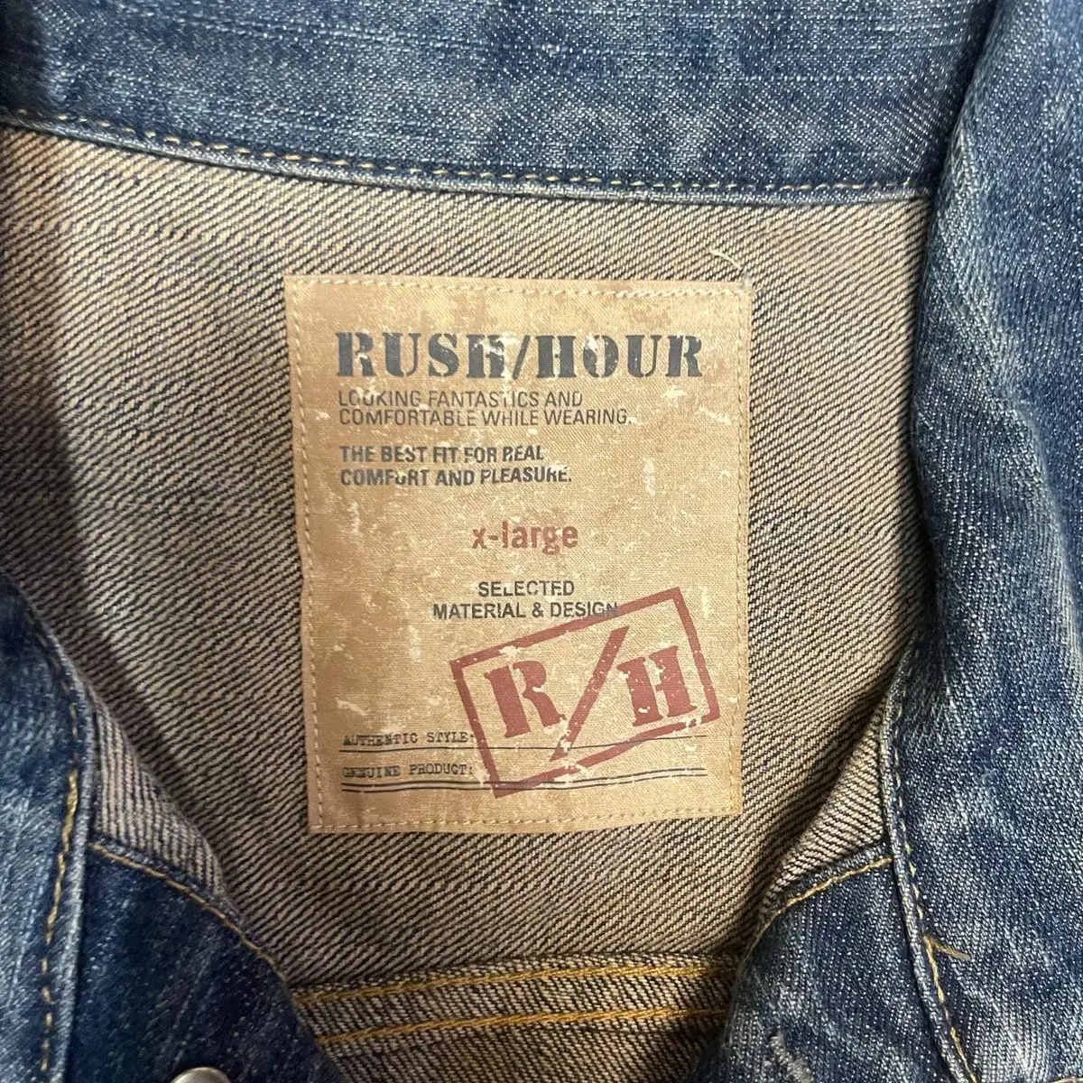 일본 빈티지 BUSH HOUR 썬더워싱데님자켓 XL 청자켓 리바이스청자켓