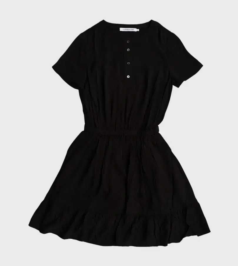 캘빈클라인 waisted ruffle dress black