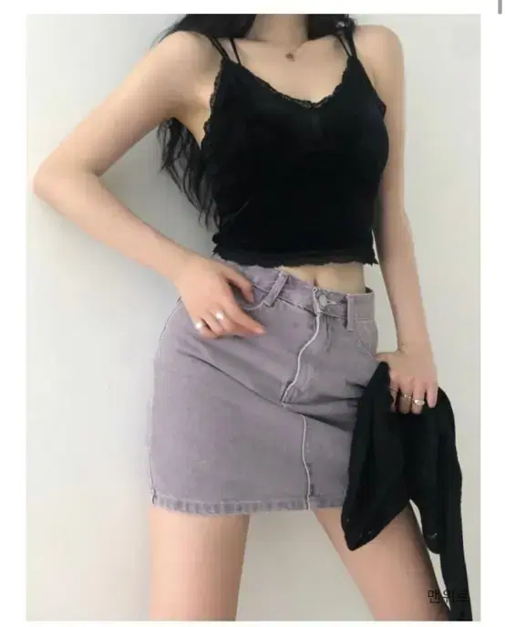 애즈온 choice skirt 퍼플 S